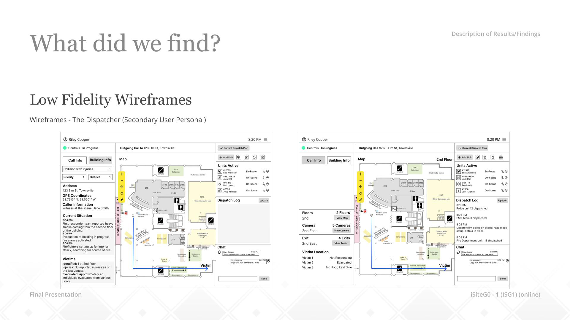 Dispatcher low fidelity wireframe